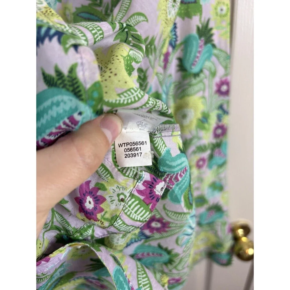 J Jill Silk Blend Light Airy Beach Summer Top Floral Oversized XL - 441 - Picture 4 of 7